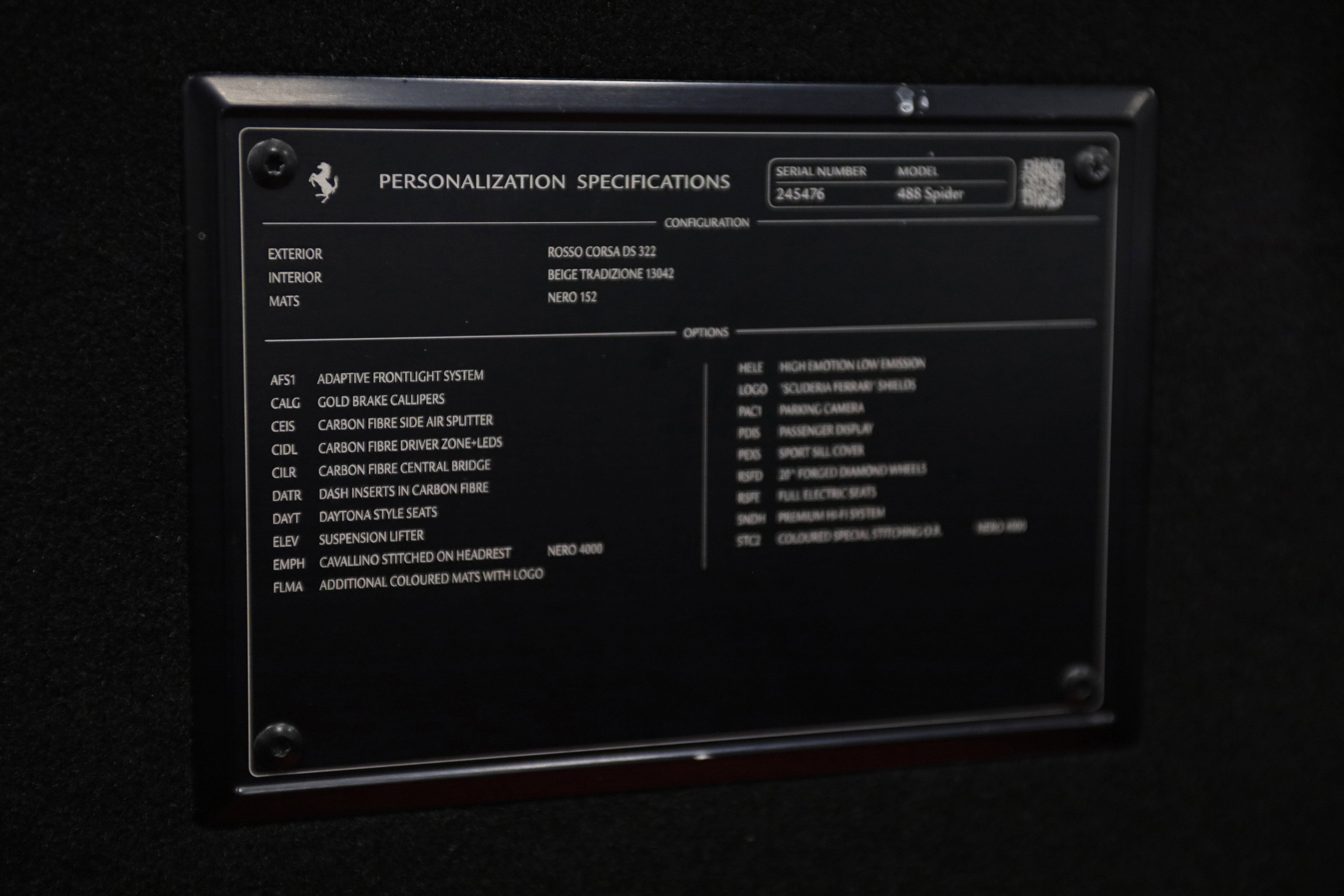 2019 Ferrari 488 Spider Base