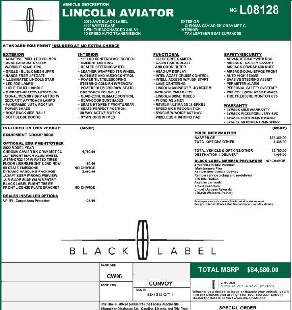2022 Lincoln Aviator Black Label