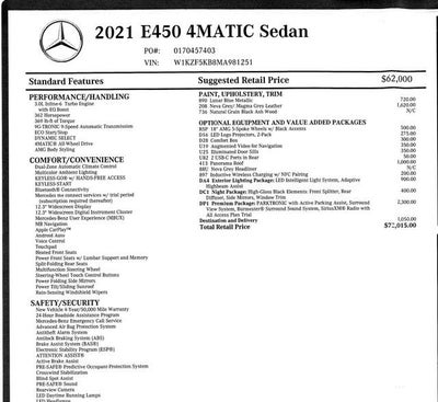 2021 Mercedes-Benz E-Class E 450