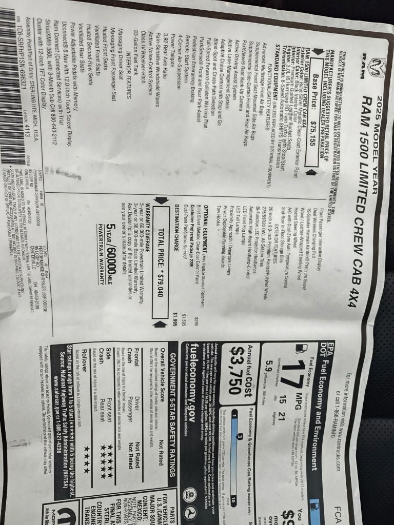 2025 RAM 1500 Limited